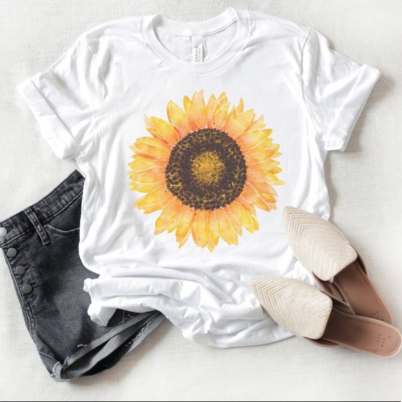 Sunflower Floral Graphic Tee Sz M